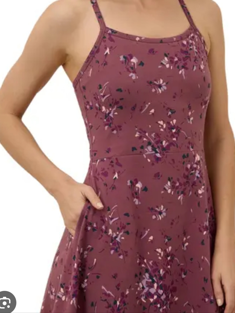 Pact Organic Cotton Floral Fit & Flare Midi Dress Size Medium